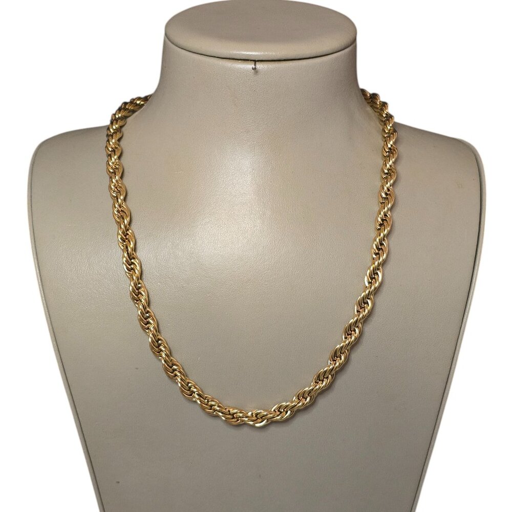 JCM Stainless Steel Gold Plated Chucky Solid Chain 22"